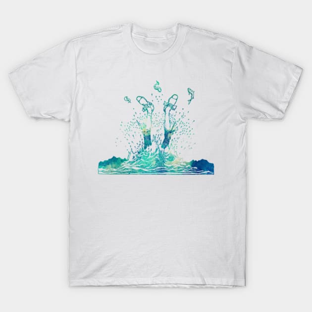 Head In Water In Water T-Shirt by SaintReclusia